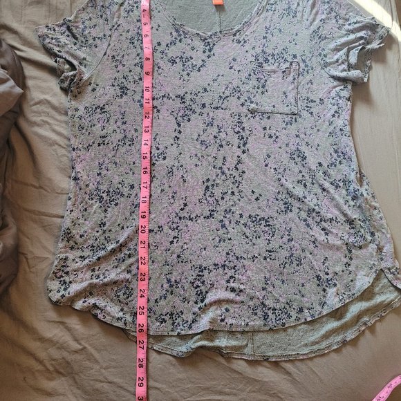 XL Joe Fresh Grey Floral Relaxed Tee - Picture 9 of 9
